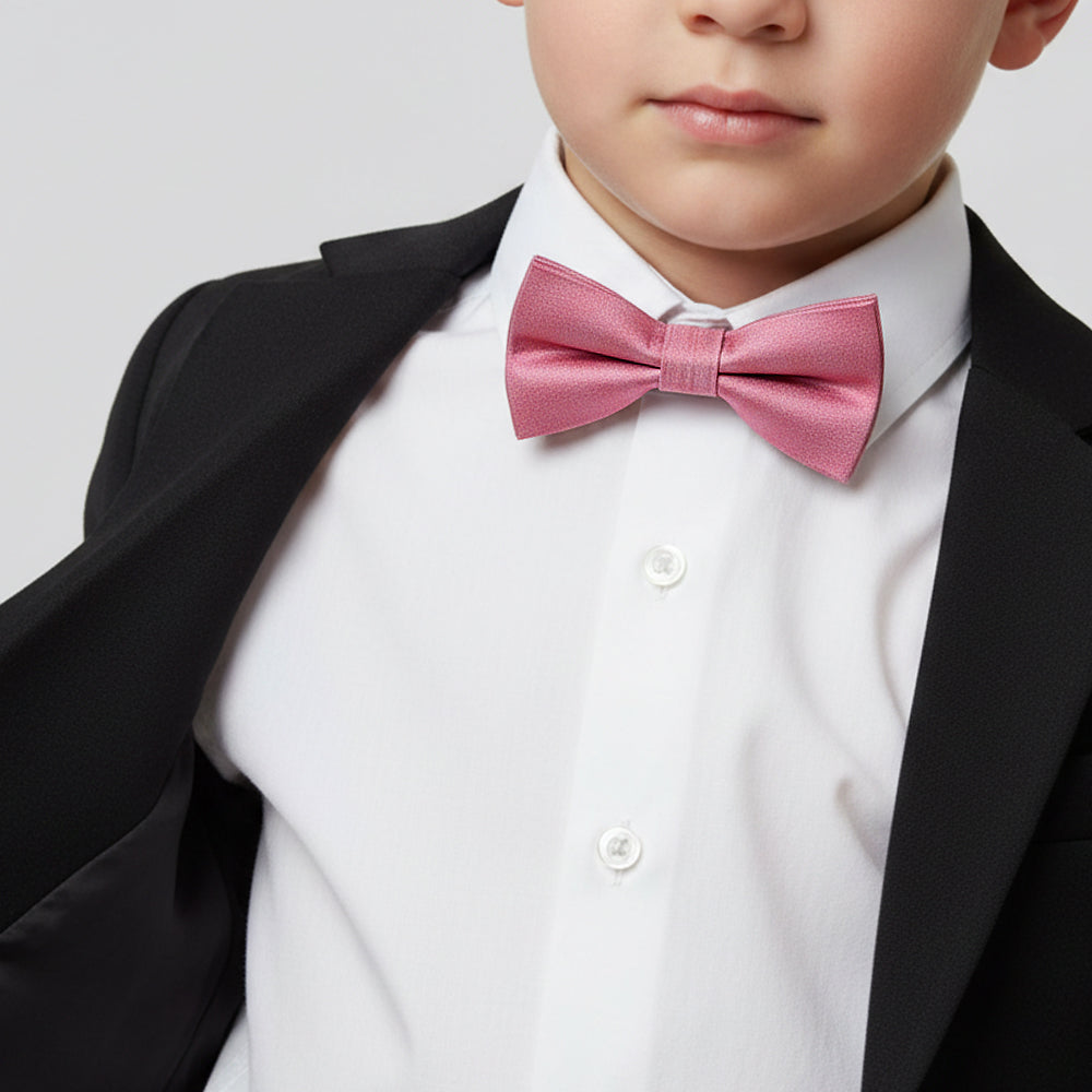 Pre Tied Dusty Pink Silk Boys Bow Tie Age 4-7