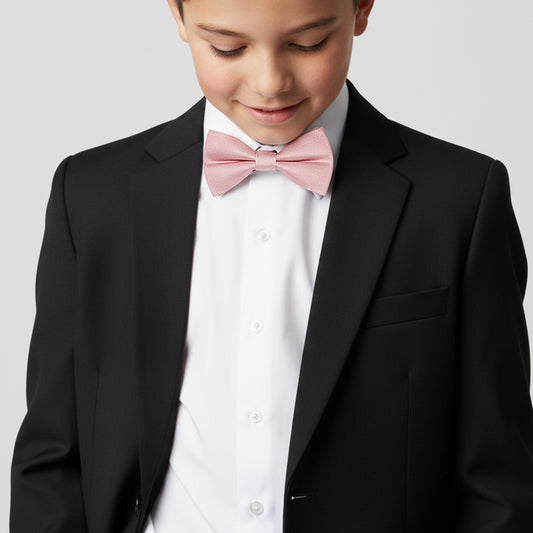 Pre Tied Dusty Rose Silk Boys Bow Tie Age 8-11
