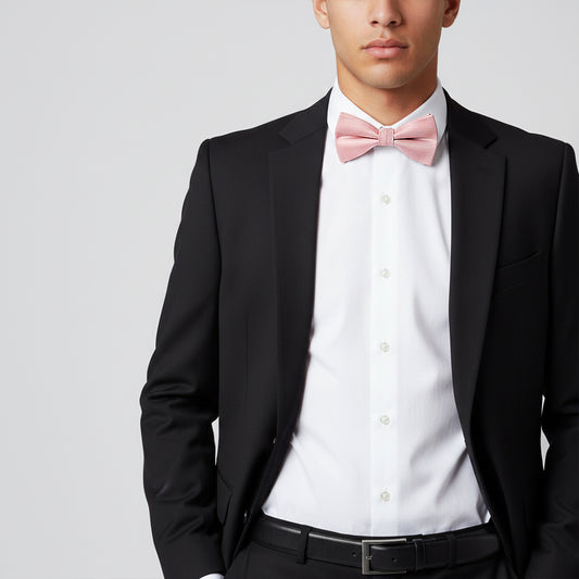 Plain Dusty Rose Silk Mens Bow Tie