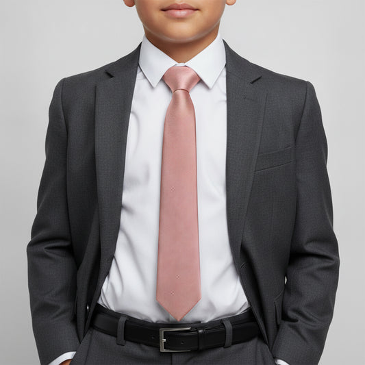 Dusty Rose Silk Twill Boys Tie - Age 8-11 Years