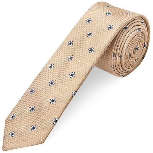 Gold Petal Skinny Men's Tie and Pocket Square Set