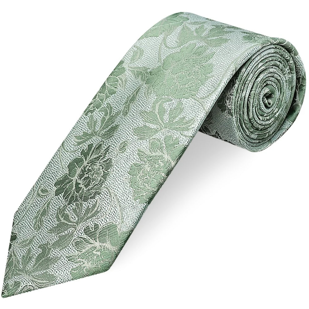 Green Flower Classic Mens Tie