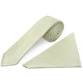 Green Grenadine Silk Skinny Mens Tie and Pocket Square Set