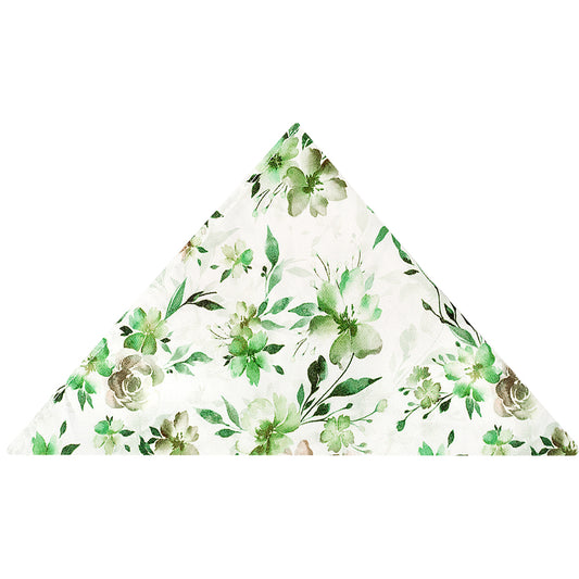 Green Large Floral Pocket Square