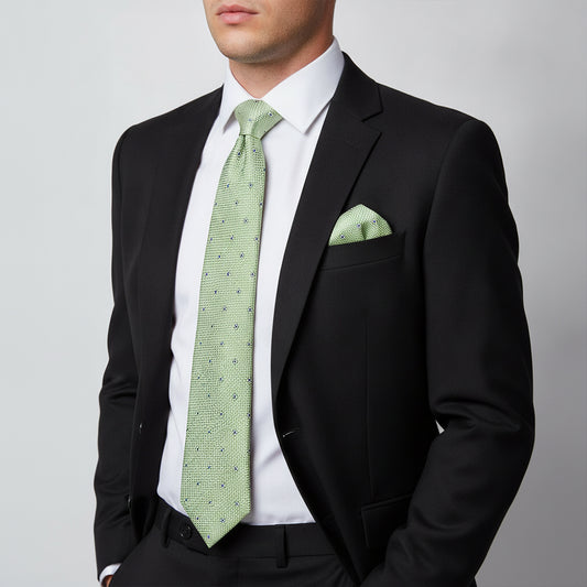 Green Petal Classic Men's Tie and Pocket Square Set