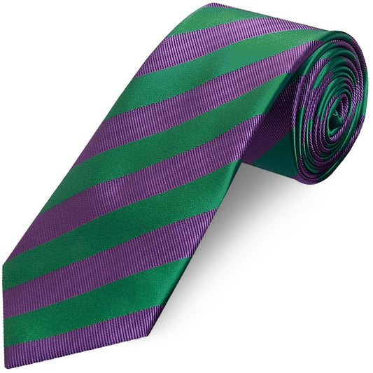 Green and Purple Striped Classic Mens Tie