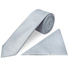 Plain Light Blue Textured Silk Skinny Mens Tie and Pocket Square Set