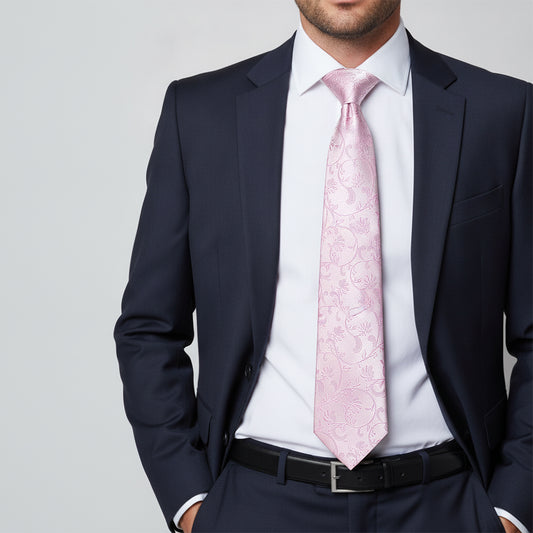 Light Dusty Pink Floral Classic Men's Tie