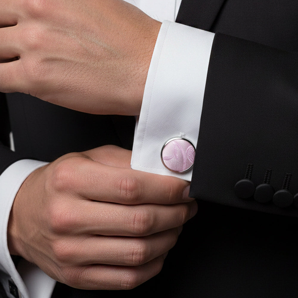 Light Dusty Pink Floral Cufflinks