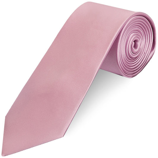 Plain Light Dusty Pink Satin Classic Mens Tie