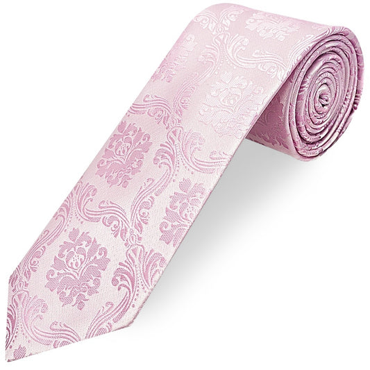 Light Dusty Pink Paisley Classic Mens Tie