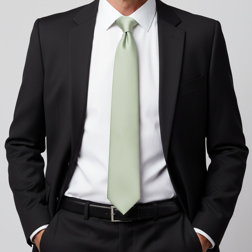 Plain Light Sage Green Silk Classic Mens Tie