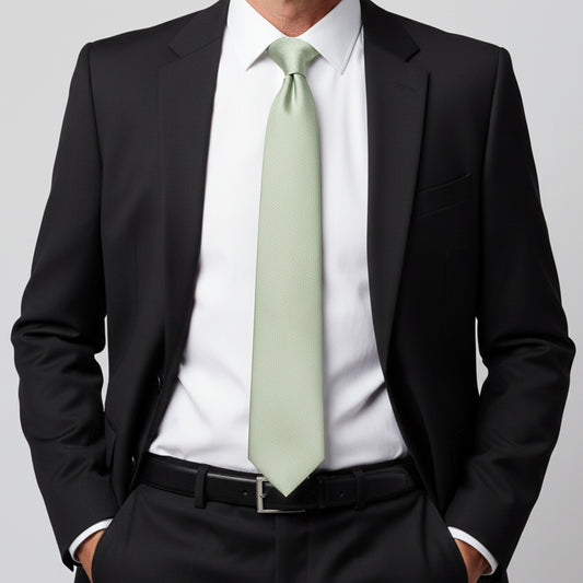 Plain Light Sage Green Silk Classic Mens Tie