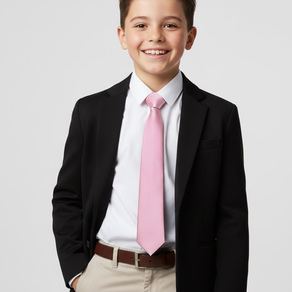 Light Dusty Pink Boy's Skinny Tie in Satin