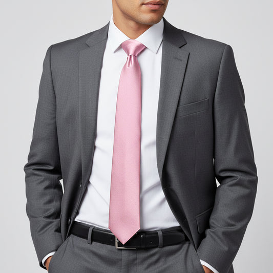 Plain Light Dusty Pink Satin Classic Mens Tie