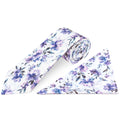 Mens Lilac Large Floral Classic Tie and Pocket Square Set