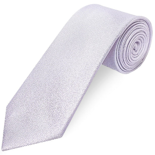 Plain Lilac Textured Silk Classic Mens Tie