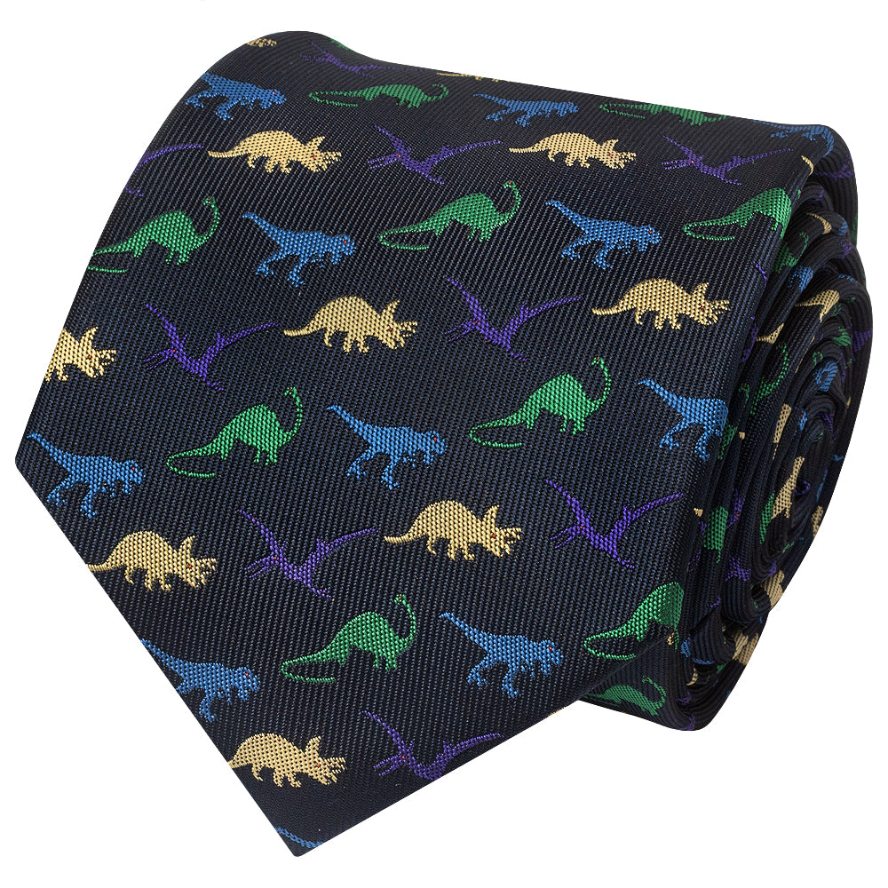 Navy Dinosaur Mens Classic Tie