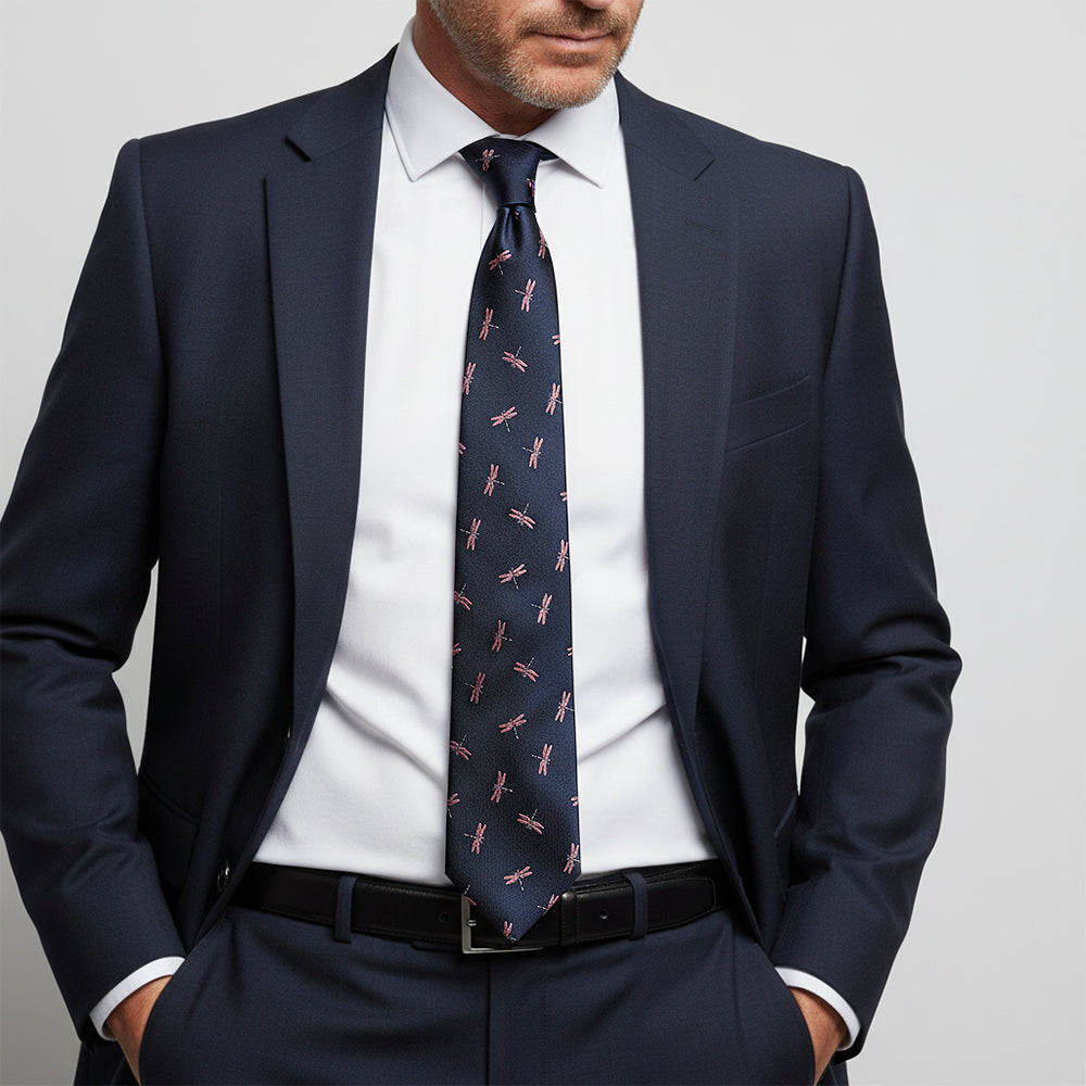Navy Dragonfly Mens Classic Tie