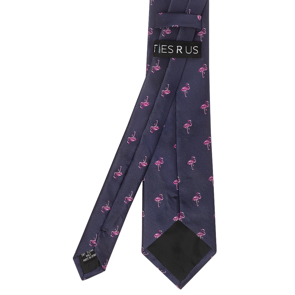 Navy Flamingo Mens Classic Tie