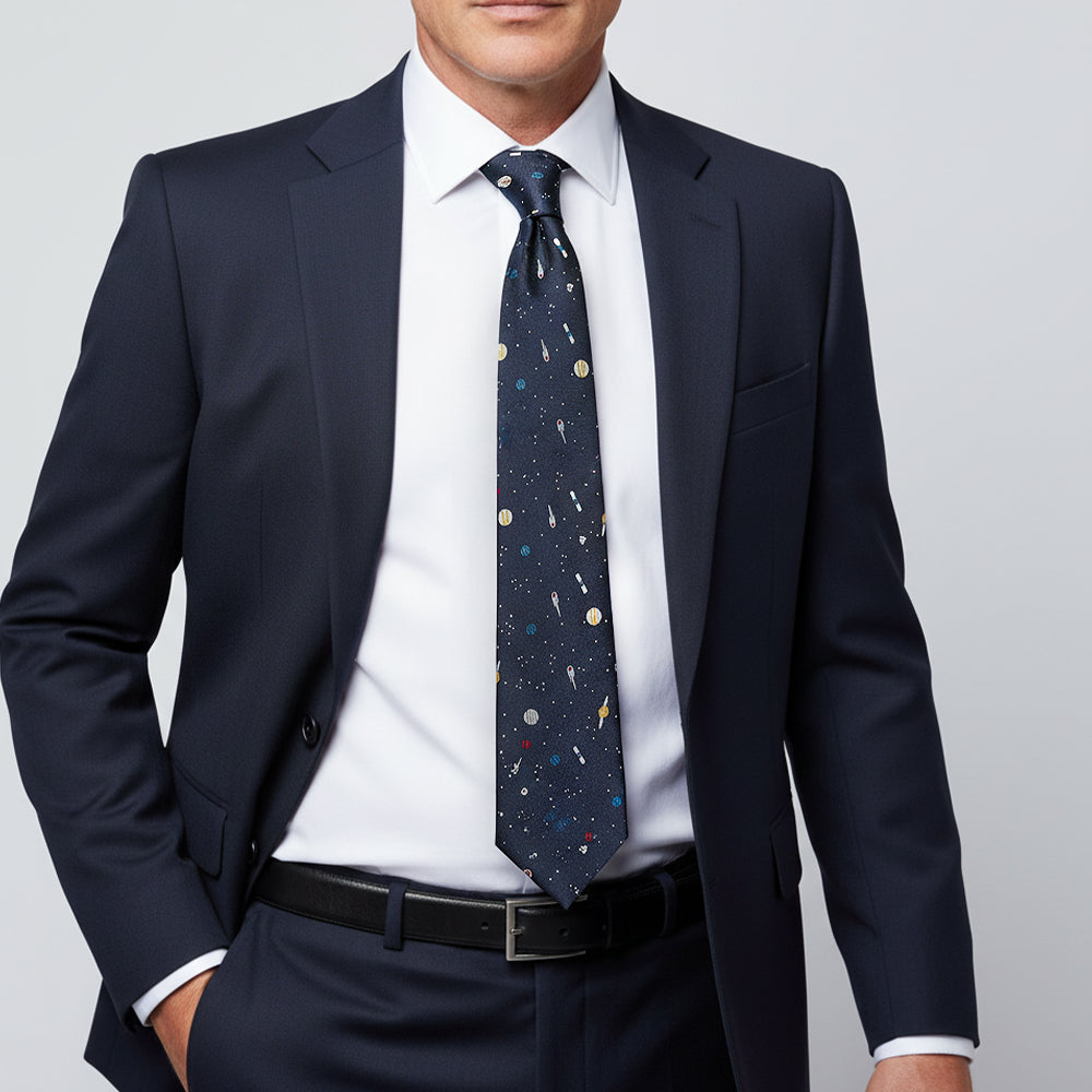 Navy Planet Mens Classic Tie