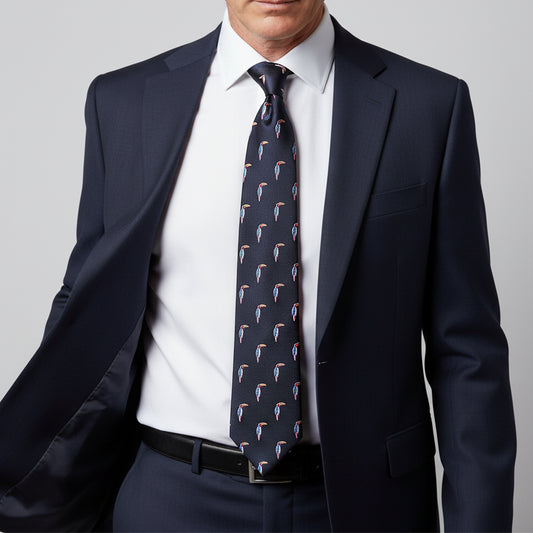 Navy Toucan Mens Classic Tie