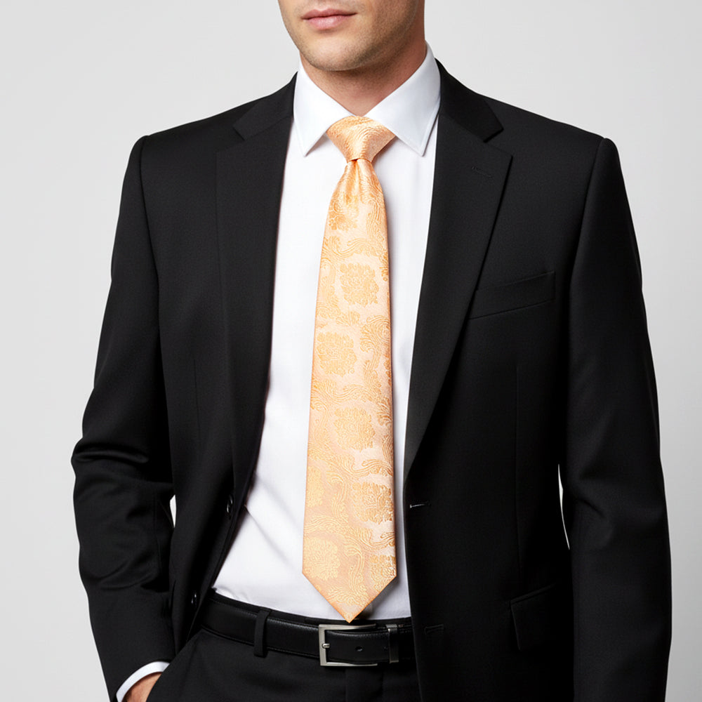 Peach Paisley Classic Mens Tie