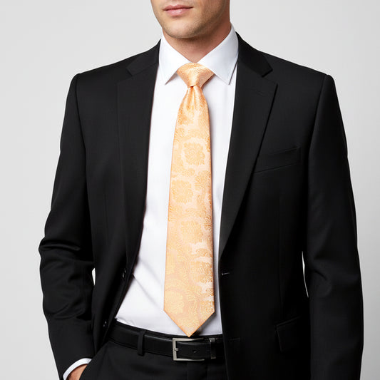 Peach Paisley Classic Mens Tie
