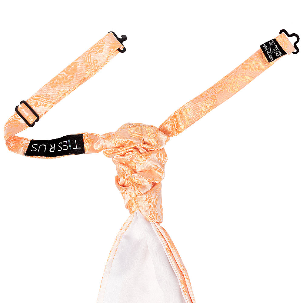 Peach Paisley Mens Cravat Tie