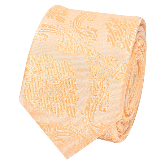Peach Paisley Skinny Mens Tie