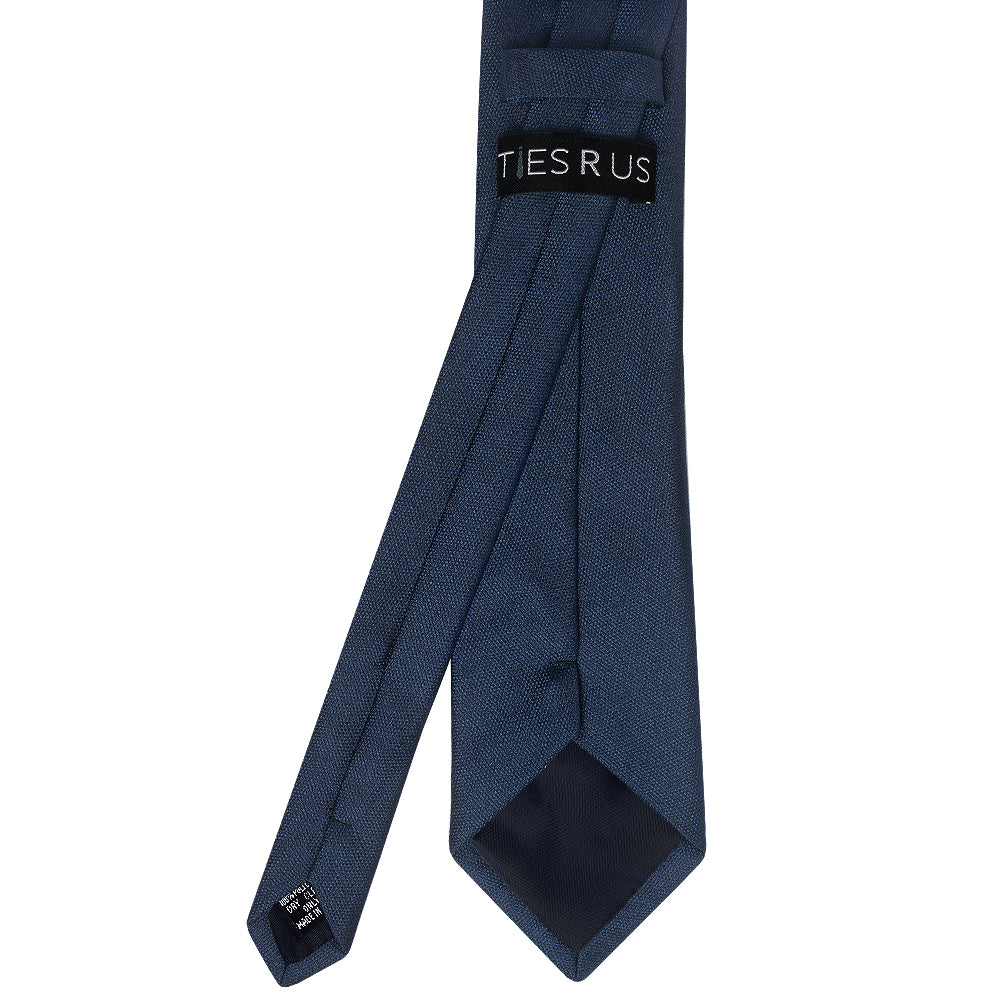 Classic Navy Mens Tie with Pocket Square and Lapel Pin Set