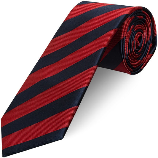 Navy and Red Striped Classic Mens Tie