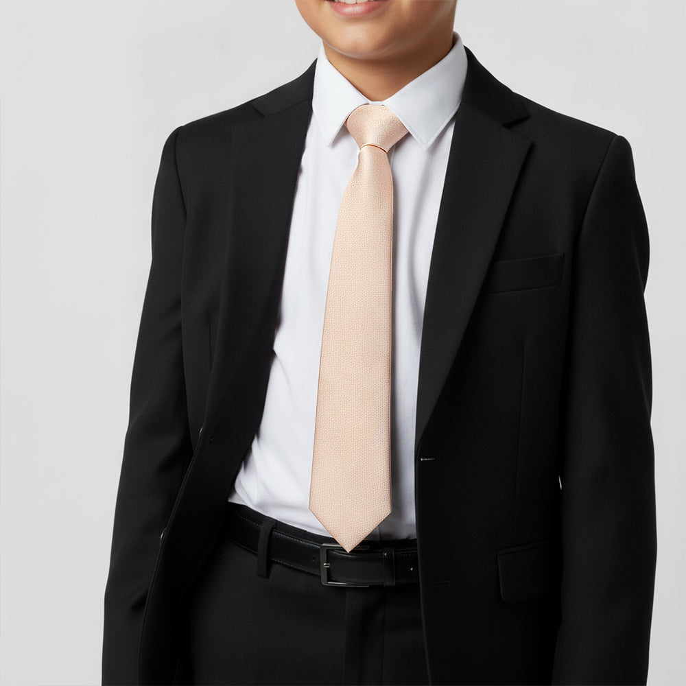 Plain Nude Silk Skinny Boys Tie