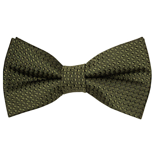 Pre Tied Olive Green Textured Boys Bow Tie Age 18 Months - 3 Years