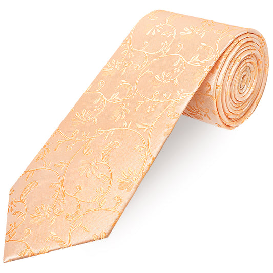 Peach Floral Classic Mens Tie