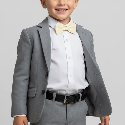 Pre Tied Ivory Silk Boys Bow Tie Age 4-7