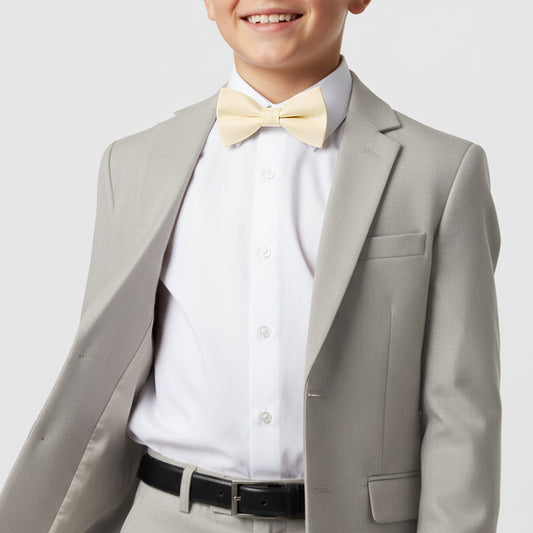 Pre Tied Ivory Silk Boys Bow Tie Age 8-11