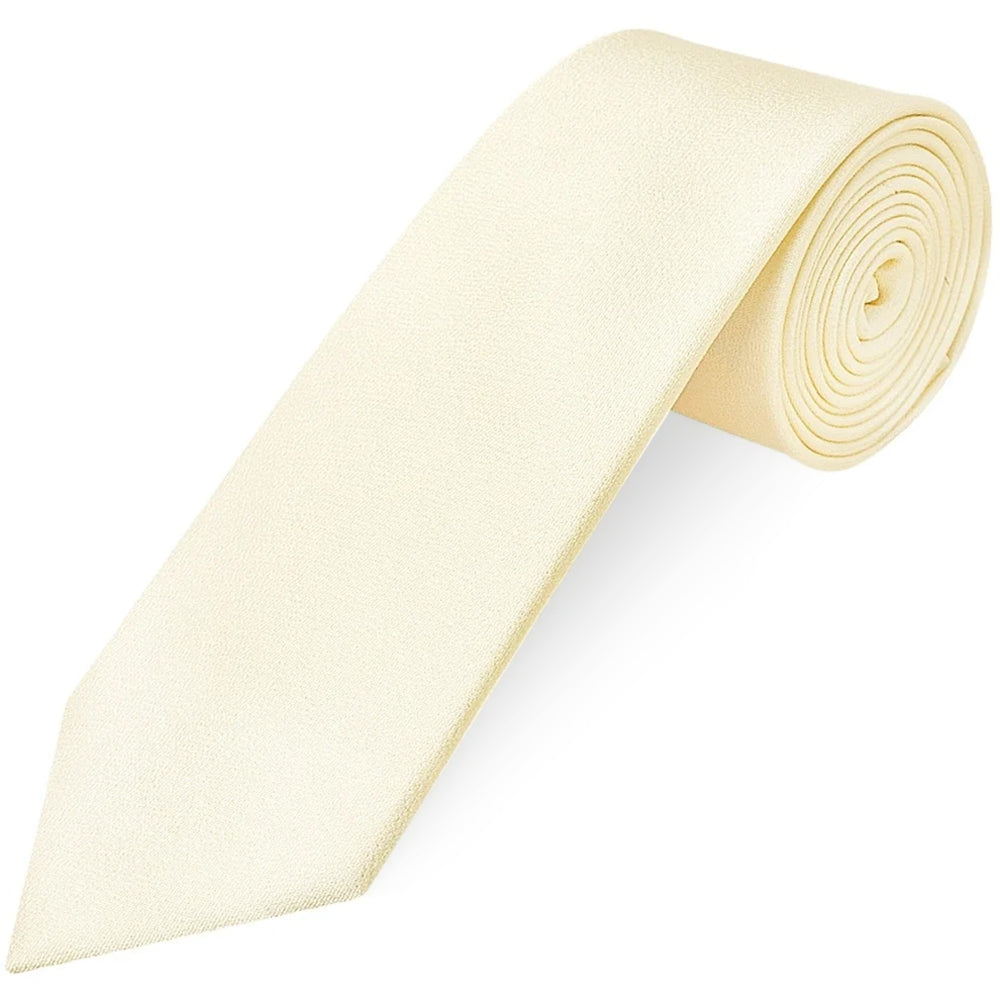 Plain Ivory Silk Classic Mens Tie