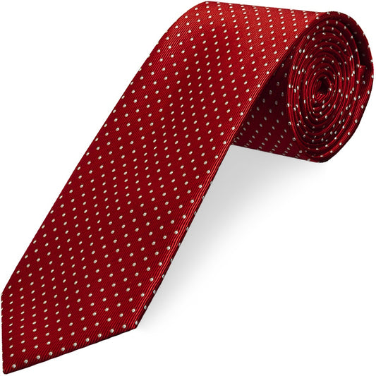 Red and White Polka Dot Classic Men's Tie