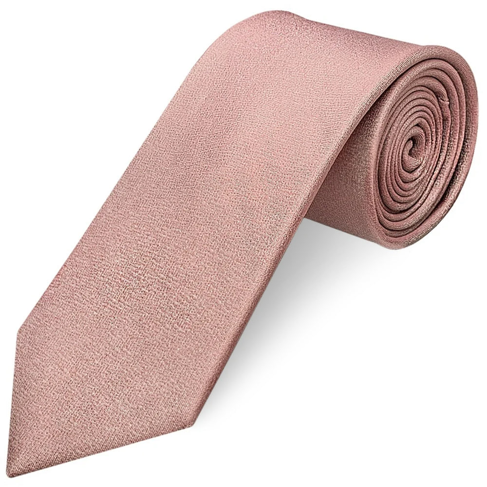Plain Rose Gold Silk Classic Mens Tie