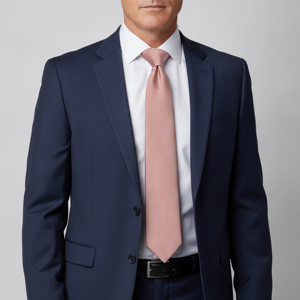 Plain Rose Gold Silk Classic Mens Tie