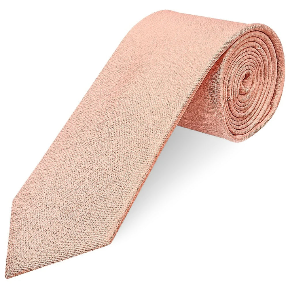 Plain Rose Quartz Silk Classic Mens Tie and Pocket Square Set