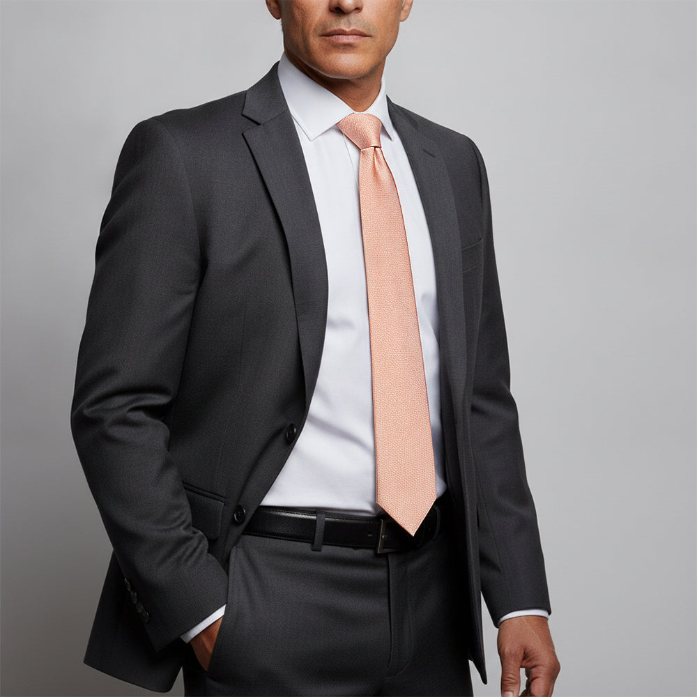 Plain Rose Quartz Silk Classic Mens Tie