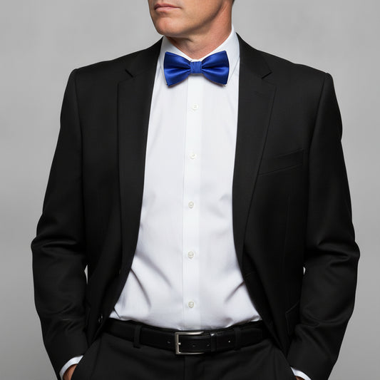 Plain Royal Blue Hand Made Mens Bow Tie
