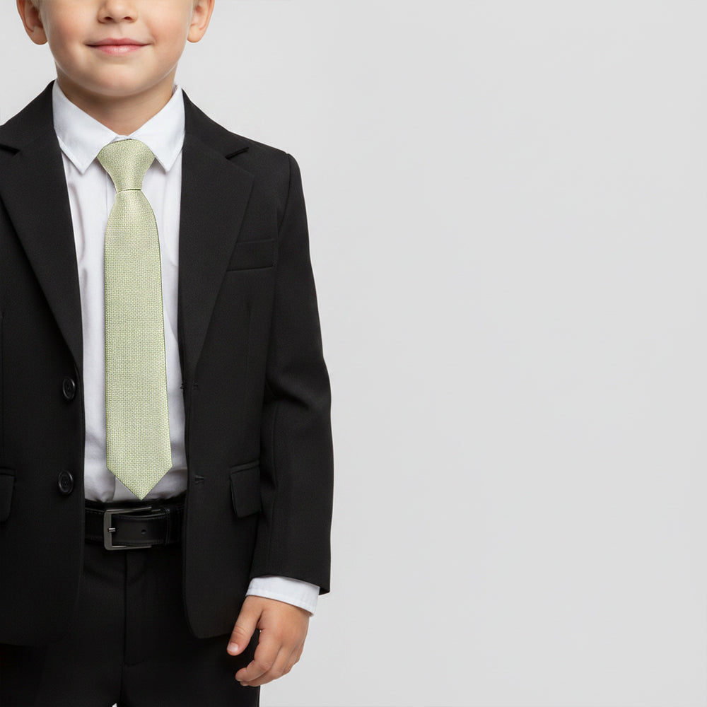 Pre Tied Sage Green Silk Boys Tie Age 4-7