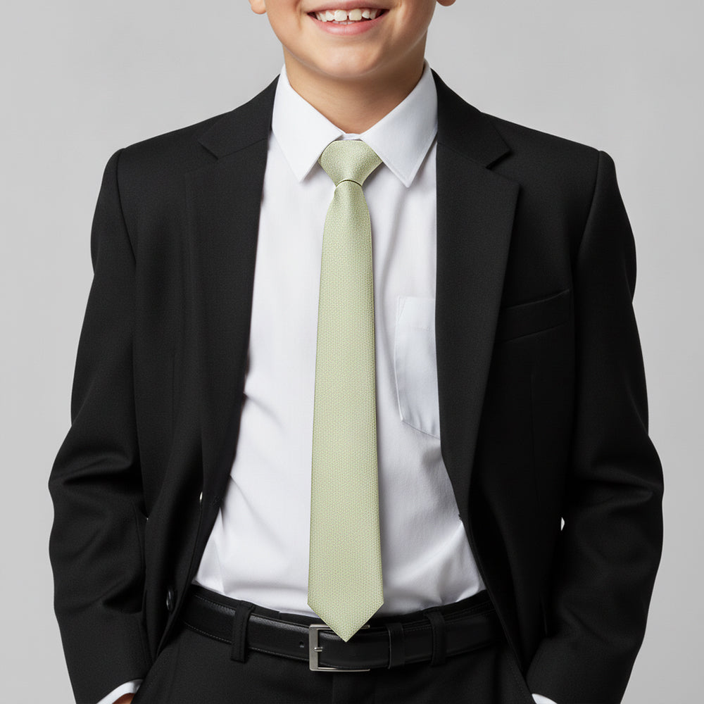 Plain Sage Green Silk Skinny Boys Tie