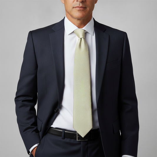 Plain Sage Green Silk Classic Mens Tie