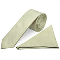 Plain Sage Green Silk Skinny Mens Tie and Pocket Square Set
