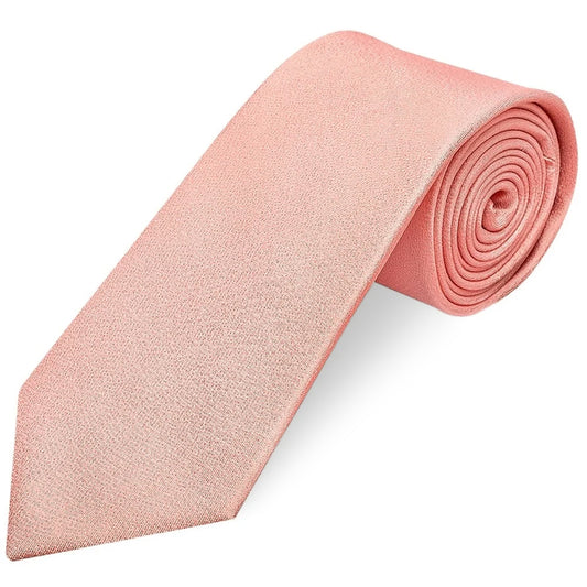Plain Salmon Peach Silk Classic Mens Tie