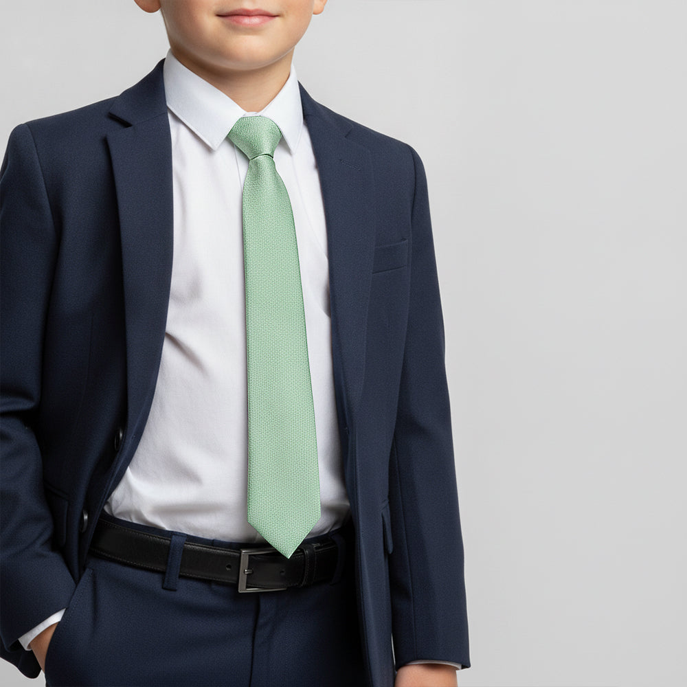 Plain Seagrass Silk Skinny Boys Tie
